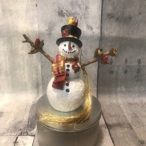 Lenox Feathered Friends Christmas Snowman Birds 2000 Lynn Bywaters Ornament